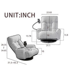 Beige Boucle Swivel Recliner, 5-Angle Adjustable Backrest & Headrest, 360° Rotation, Single