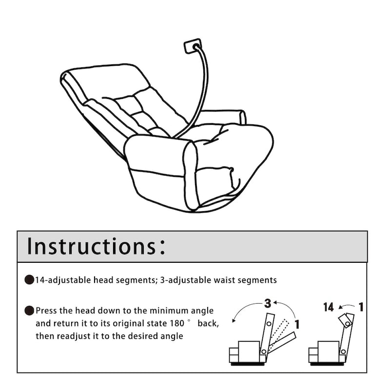 Beige Boucle Swivel Recliner, 5-Angle Adjustable Backrest & Headrest, 360° Rotation, Single