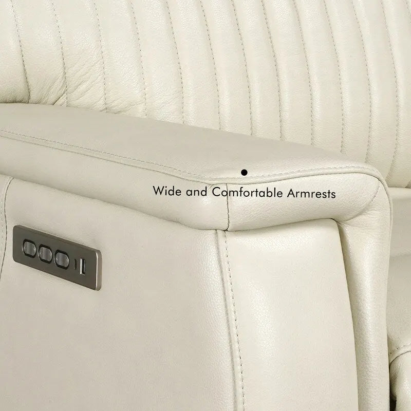 Reclinable eléctrico de piel en crema/verde/azul con gravedad cero, un asiento