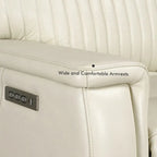 Reclinable eléctrico de piel en crema/verde/azul con gravedad cero, un asiento