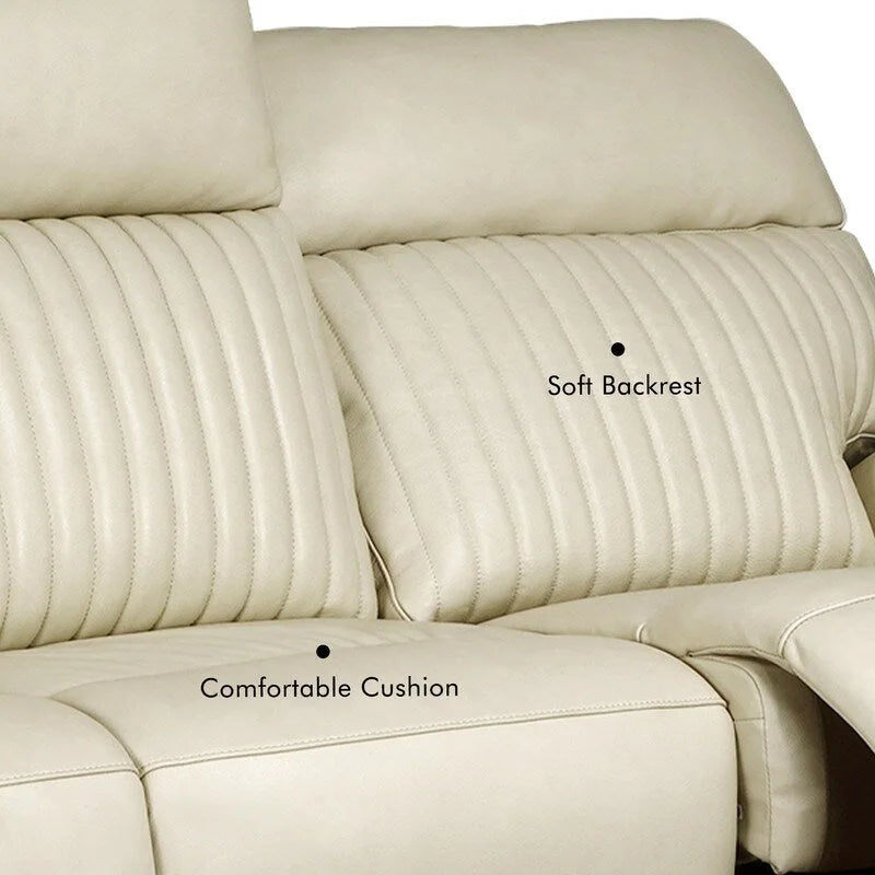 Reclinable eléctrico de piel en crema/verde/azul con gravedad cero, un asiento