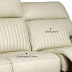 Reclinable eléctrico de piel en crema/verde/azul con gravedad cero, un asiento