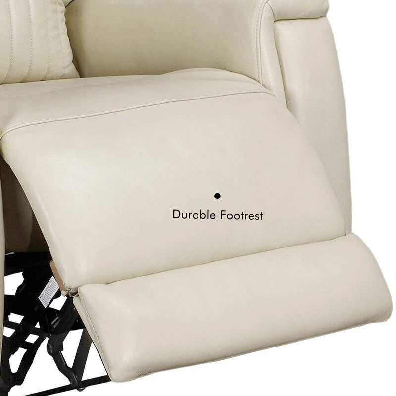 Reclinable eléctrico de piel en crema/verde/azul con gravedad cero, un asiento