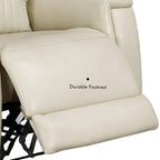Reclinable eléctrico de piel en crema/verde/azul con gravedad cero, un asiento