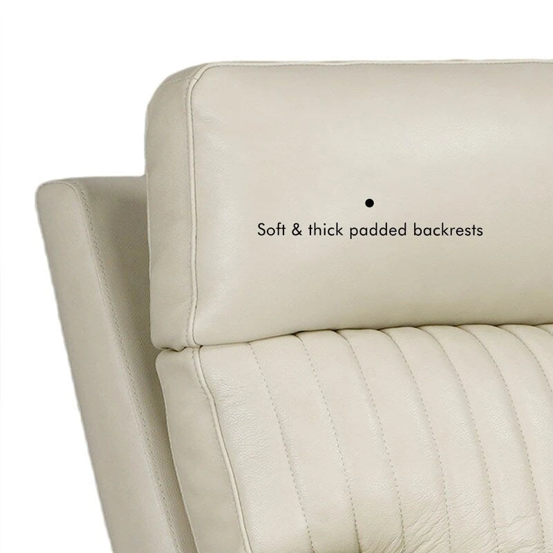Reclinable eléctrico de piel en crema/verde/azul con gravedad cero, un asiento
