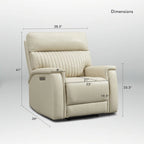 Reclinable eléctrico de piel en crema/verde/azul con gravedad cero, un asiento