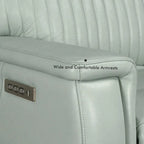 Reclinable eléctrico de piel en crema/verde/azul con gravedad cero, un asiento