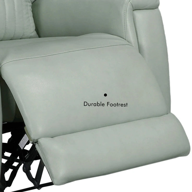 Reclinable eléctrico de piel en crema/verde/azul con gravedad cero, un asiento