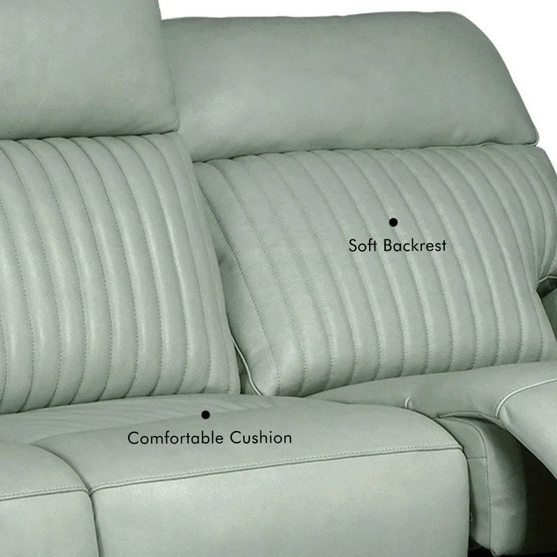 Reclinable eléctrico de piel en crema/verde/azul con gravedad cero, un asiento