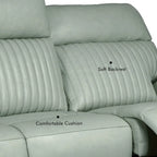 Reclinable eléctrico de piel en crema/verde/azul con gravedad cero, un asiento
