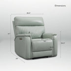 Reclinable eléctrico de piel en crema/verde/azul con gravedad cero, un asiento