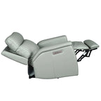 Reclinable eléctrico de piel en crema/verde/azul con gravedad cero, un asiento