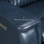Reclinable eléctrico de piel en crema/verde/azul con gravedad cero, un asiento