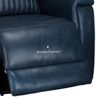 Reclinable eléctrico de piel en crema/verde/azul con gravedad cero, un asiento