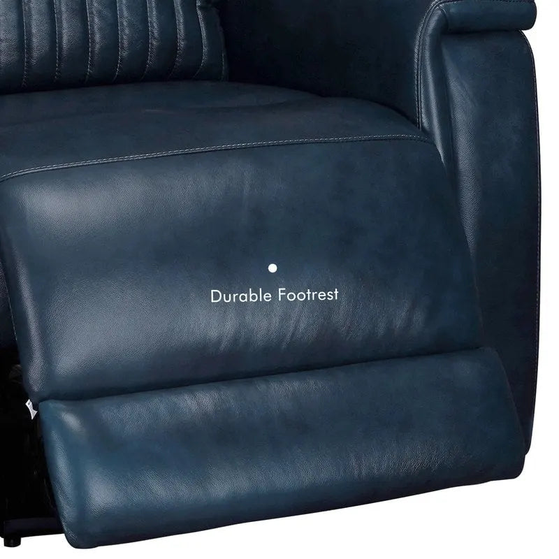 Reclinable eléctrico de piel en crema/verde/azul con gravedad cero, un asiento
