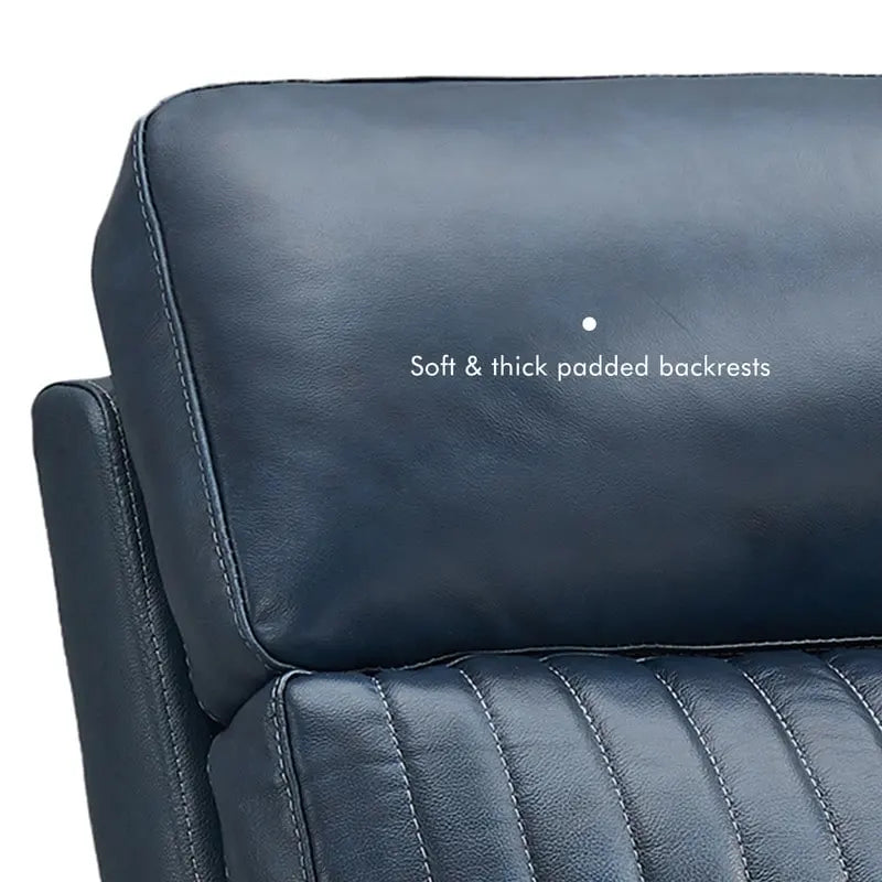 Reclinable eléctrico de piel en crema/verde/azul con gravedad cero, un asiento