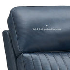 Reclinable eléctrico de piel en crema/verde/azul con gravedad cero, un asiento