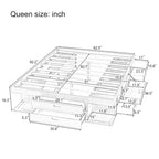Cama de plataforma Queen blanca con cajones y estantes de almacenamiento, 1 persona