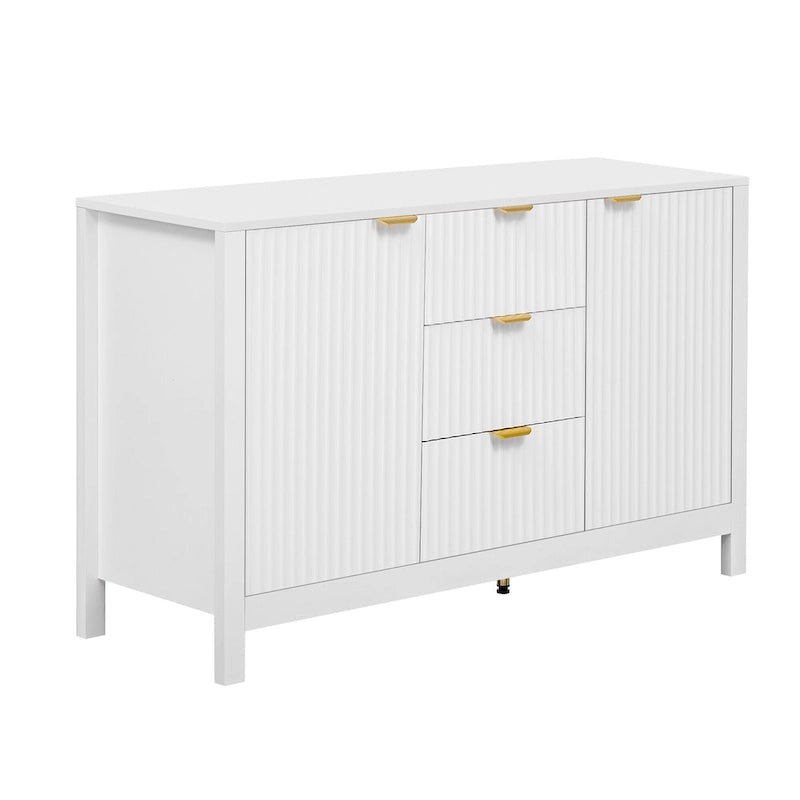 Black / White / Cyan Entryway Storage Cabinet, 3-Drawer, Soft-Close, 1-Person