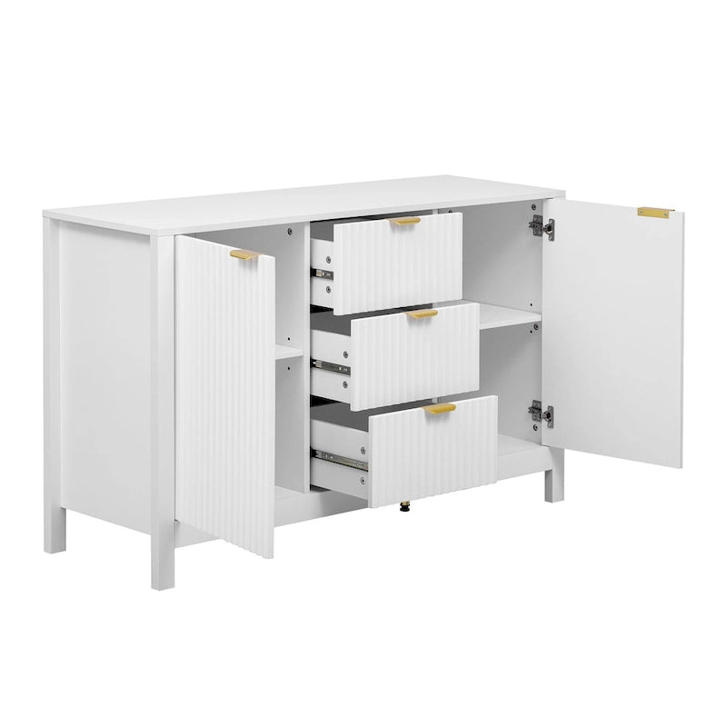 Black / White / Cyan Entryway Storage Cabinet, 3-Drawer, Soft-Close, 1-Person