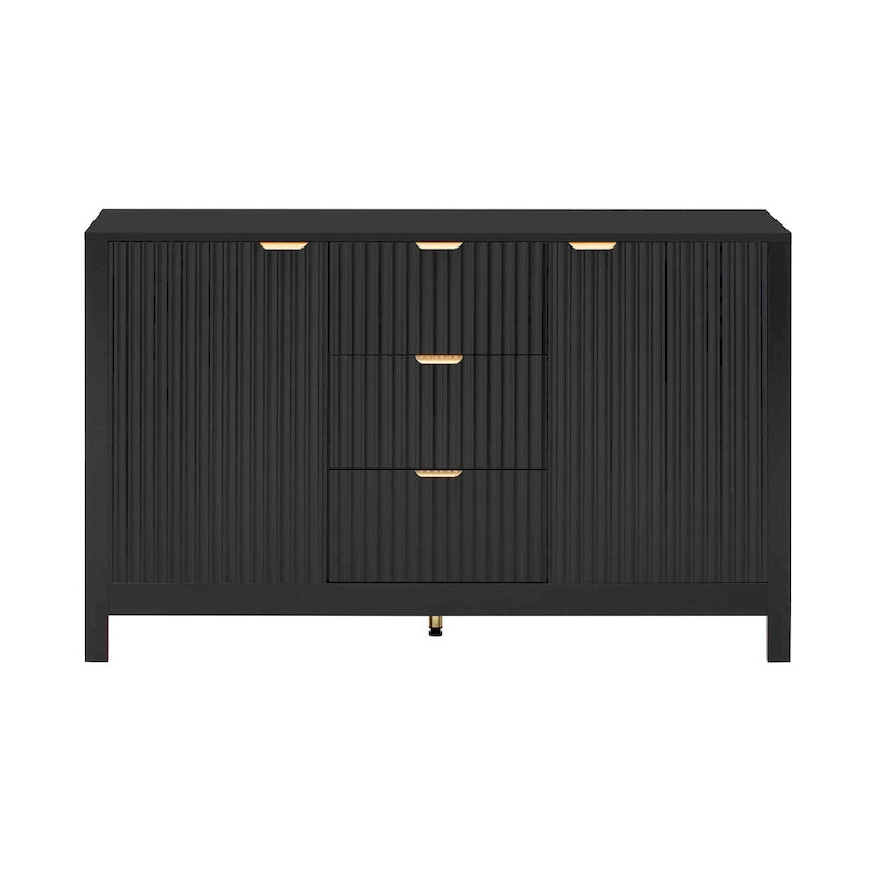 Black / White / Cyan Entryway Storage Cabinet, 3-Drawer, Soft-Close, 1-Person