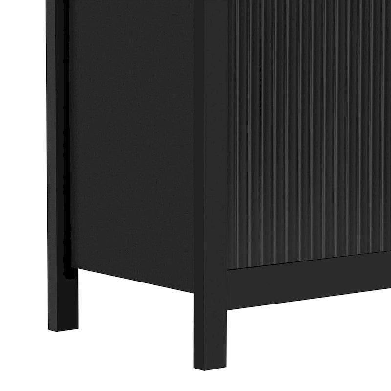 Black / White / Cyan Entryway Storage Cabinet, 3-Drawer, Soft-Close, 1-Person