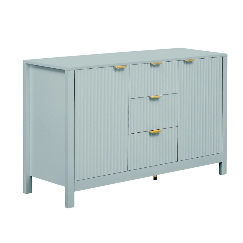 Black / White / Cyan Entryway Storage Cabinet, 3-Drawer, Soft-Close, 1-Person