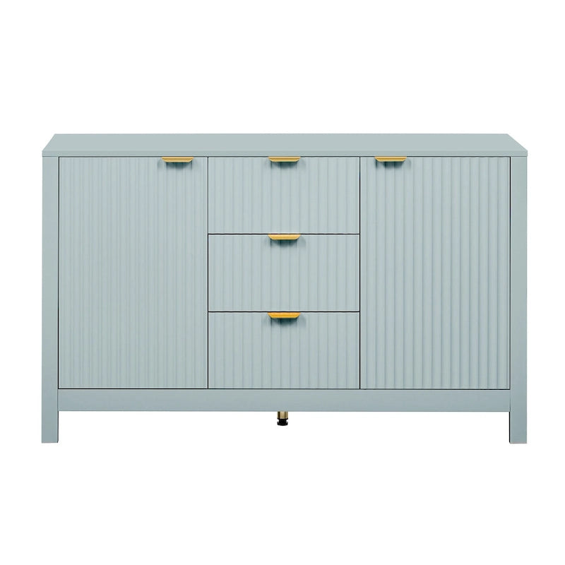 Black / White / Cyan Entryway Storage Cabinet, 3-Drawer, Soft-Close, 1-Person