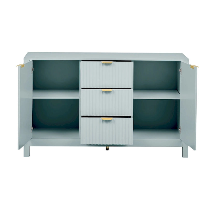 Black / White / Cyan Entryway Storage Cabinet, 3-Drawer, Soft-Close, 1-Person