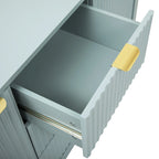 Black / White / Cyan Entryway Storage Cabinet, 3-Drawer, Soft-Close, 1-Person