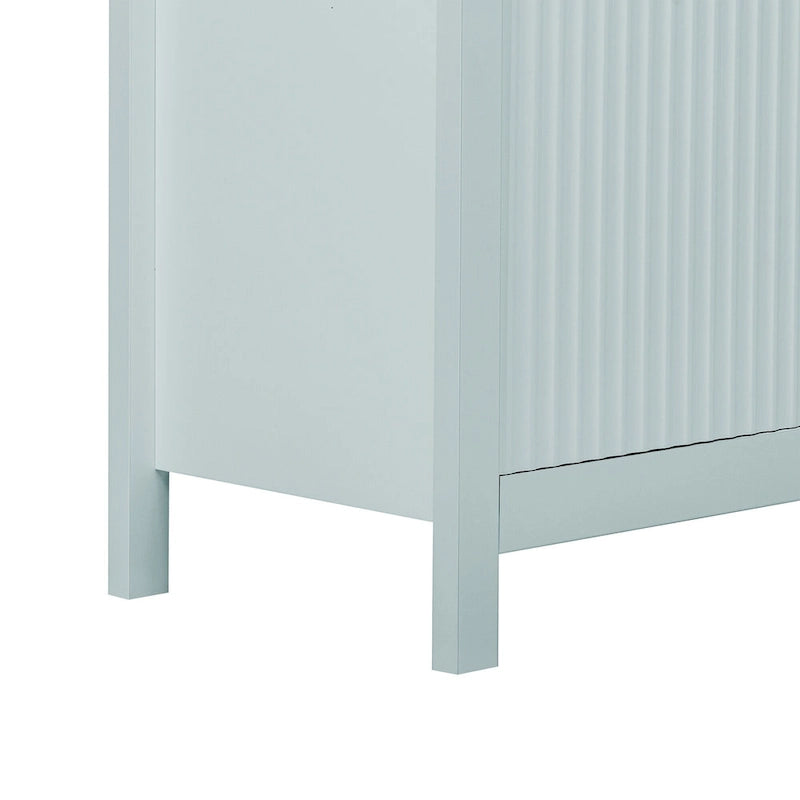 Black / White / Cyan Entryway Storage Cabinet, 3-Drawer, Soft-Close, 1-Person
