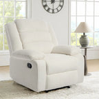 Sillón reclinable manual de pana y algodón beige / gris oscuro / avena / verde gris