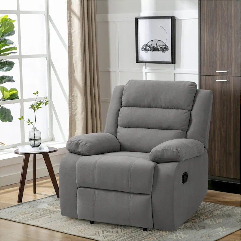 Beige / Dark Grey / Oatmeal / Grey Green, Corduroy & Cotton Manual Recliner Chair
