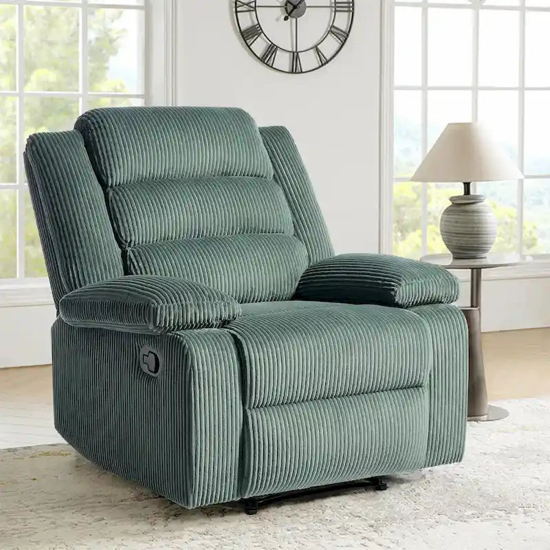 Beige / Dark Grey / Oatmeal / Grey Green, Corduroy & Cotton Manual Recliner Chair