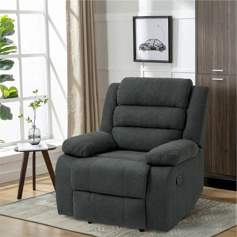 Beige / Dark Grey / Oatmeal / Grey Green, Corduroy & Cotton Manual Recliner Chair