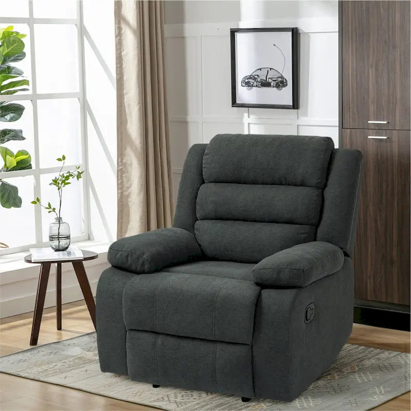 Beige / Dark Grey / Oatmeal / Grey Green, Corduroy & Cotton Manual Recliner Chair