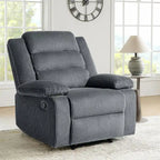 Sillón reclinable manual de pana y algodón beige / gris oscuro / avena / verde gris