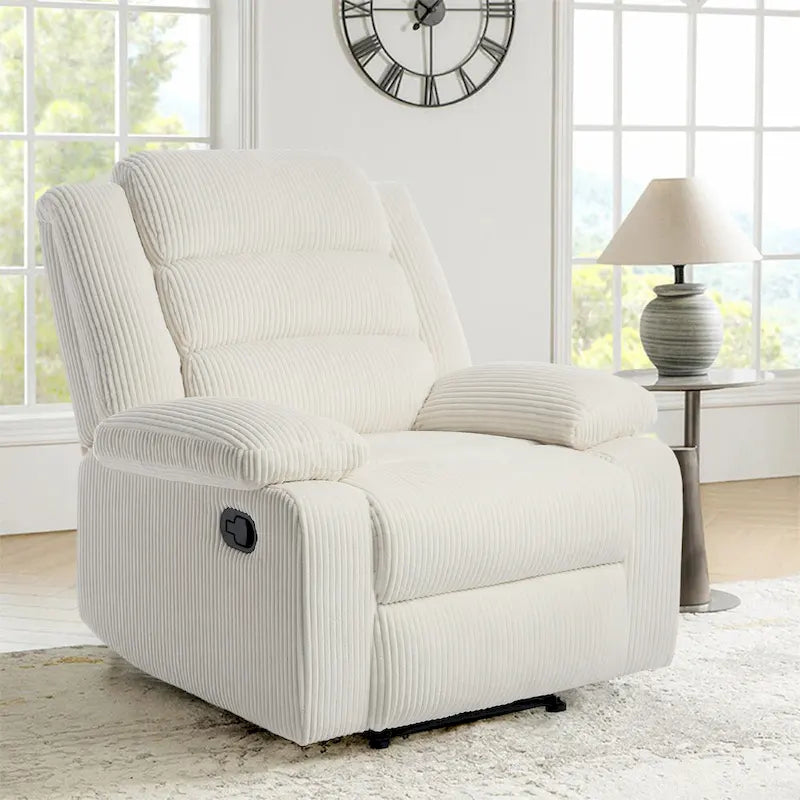 Beige / Dark Grey / Oatmeal / Grey Green, Corduroy & Cotton Manual Recliner Chair