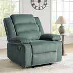 Sillón reclinable manual de pana y algodón beige / gris oscuro / avena / verde gris