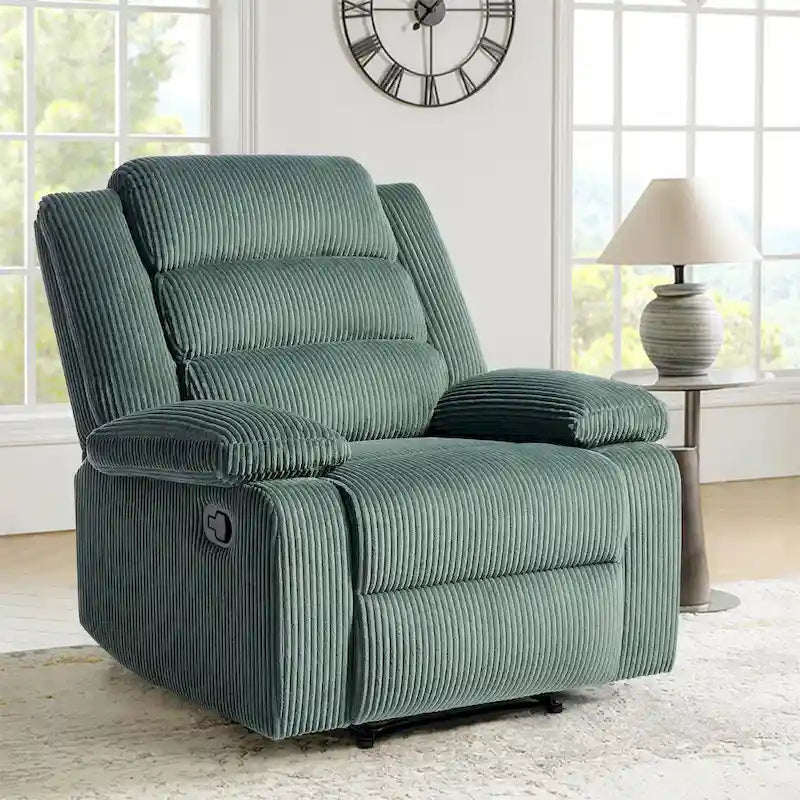 Beige / Dark Grey / Oatmeal / Grey Green, Corduroy & Cotton Manual Recliner Chair