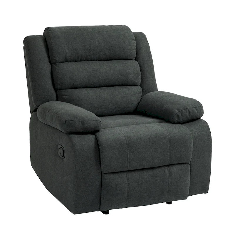 Sillón reclinable manual de pana y algodón beige / gris oscuro / avena / verde gris