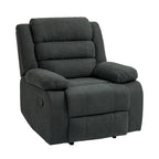 Sillón reclinable manual de pana y algodón beige / gris oscuro / avena / verde gris