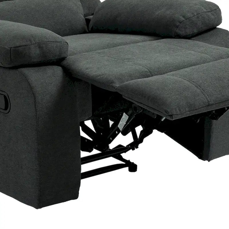 Sillón reclinable manual de pana y algodón beige / gris oscuro / avena / verde gris