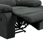 Sillón reclinable manual de pana y algodón beige / gris oscuro / avena / verde gris