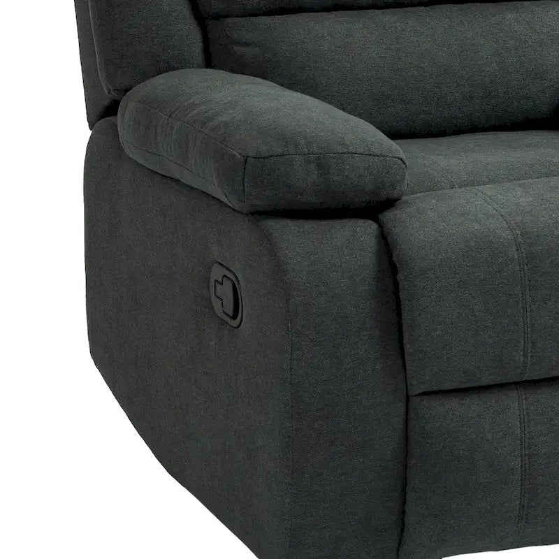 Sillón reclinable manual de pana y algodón beige / gris oscuro / avena / verde gris