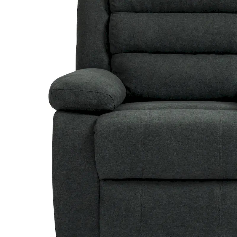 Sillón reclinable manual de pana y algodón beige / gris oscuro / avena / verde gris
