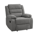 Sillón reclinable manual de pana y algodón beige / gris oscuro / avena / verde gris