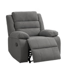 Sillón reclinable manual de pana y algodón beige / gris oscuro / avena / verde gris
