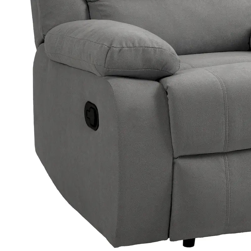 Sillón reclinable manual de pana y algodón beige / gris oscuro / avena / verde gris