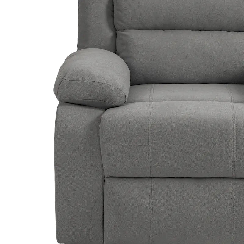 Sillón reclinable manual de pana y algodón beige / gris oscuro / avena / verde gris